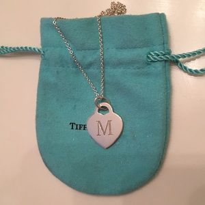 Tiffany Alphabet Heart Tag Letter M 